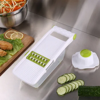 8-I-1 Mandoline Pålægsmaskine Justerbar Tykkelse Med Container Box Premium Køkken Vegetabilske Slicer