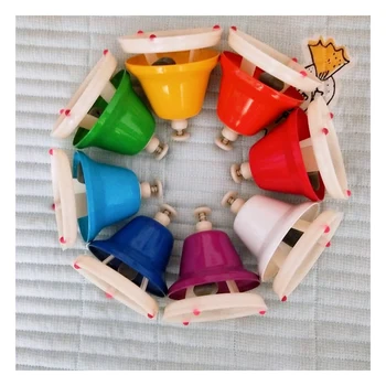 8 Noter Farverige Hånd Bell Musical Instrument Sæt Musikalsk Legetøj for Børn, Baby Tidlig Uddannelse