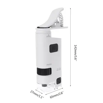 80-120X Mikroskop Med Phone Clip-LED-Lampe Forstørrelse Loup Tekstil-Mikroskoper
