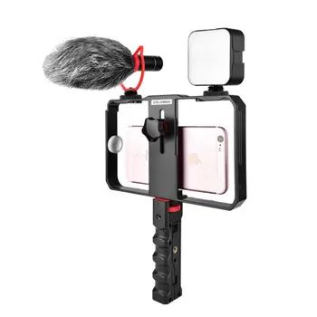 800LM Justerbar LED Video Lys Med 60 Rotation Mount Beslag Mobile Bærbare Fotografering Fyld Lys For Selfie Video