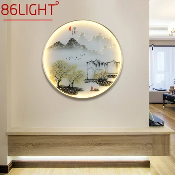 86LIGHT væglamper Moderne landskabsmaleri LED Sconces Runde Lys Kreative Hjem Til Sengen