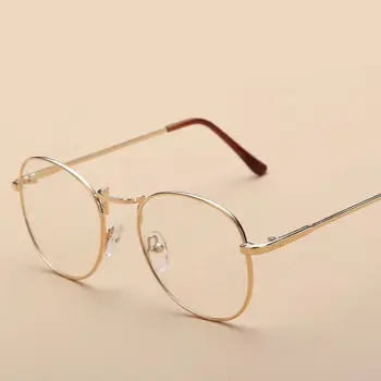 8853 Retro cirkulære brillestel for mænd og kvinder med flade linse solbriller