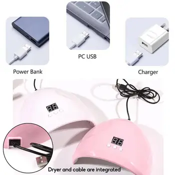 88W Tørring, Hærdning Negle Lak Manicure Maskine USB-Timeren Hurtigt polske Tørretumbler Sensor-LED-Lampe, UV-Hærdning Gel Lys Nail G0B2