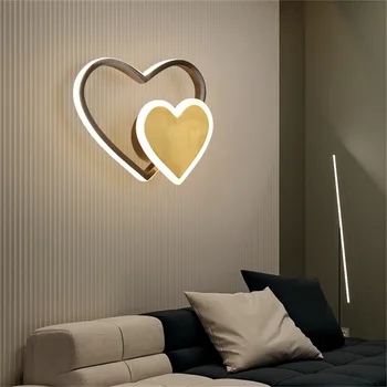 8M Nordiske Wall Sconces Lamper i Messing Moderne Kreative Kærlighed Form af LED-Lys Indendørs Til Hjemmet
