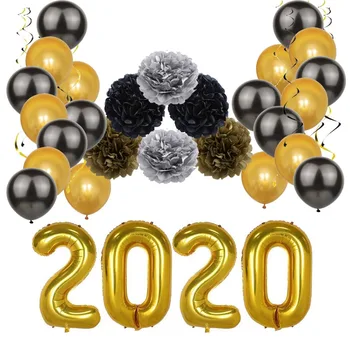 8SEASON Nye År Part Dekorationer Kits Glitter 2020 Happy New Year ' s Eve Part Photo Booth Rekvisitter Forsyninger
