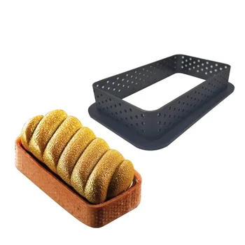 8stk Kage form for Mousse Cirkel Cutter Udsmykning Af fransk Dessert DIY Perforeret Ring Non Stick Bageforme JW