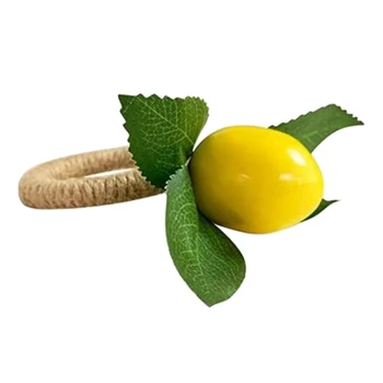 8stk Simulering Citron Plante servietring Frugt Måltid Spænde Hotel Model Værelses servietring