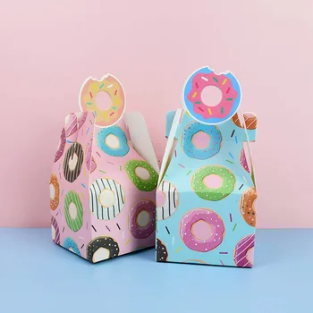 8stk/sæt Donut Papir, Candy gaveæske tillykke med Fødselsdagen Søde Krans Pakke Leverancer Bryllup, Baby Shower Fordel Gave Dekoration