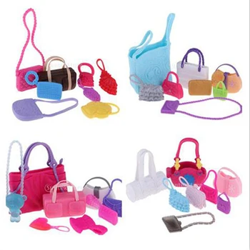 8stk Søde Farverige Tasker Shoulder Håndtaske Dukke Tilbehør Til Dukke Pige Kids Legetøj