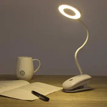 8W bordlampe USB-Genopladelige bordlampe med Klip Sengen Læse Bog Nat Lys 3 Modes LED bordlampe Tabel Beskyttelse af Øjne