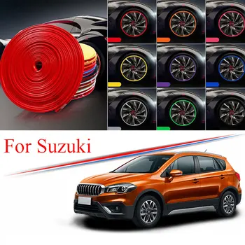 9 Farver Bil Hjul Nav fælge til Suzuki S-Cross SX4 Vitara Alto Alivio Edge Protector Ring Dæk Strip Vagt Gummi Decals 8M