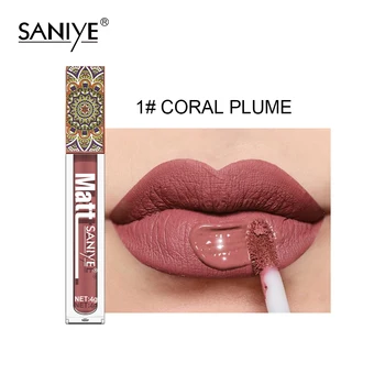9 Farver Mat Velvet Lip Glaze Vandtæt langvarig Nuance Liquid Lipstick Nonstick Cup Makeup Matte Lip Gloss