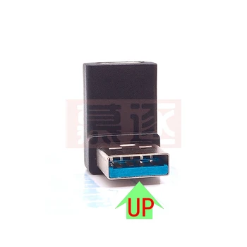 90 Graders USB 3.0 (Type A) han til USB 3.1 (Type C) Adapter Female Stik Konverter Højre Vinkel USB-C Adapter