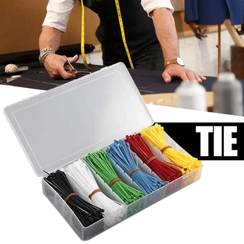 900 STK Nylon Kabelbindere Holdbar selvlåsende 6 Farver Assorterede Lille Tie-Wraps til Hjem, Køkken, Kontor, Værksted
