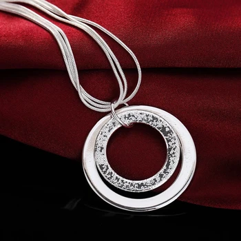 925 Sterling Sølv Med 18-Tommer Slange Kæde O-Formede Matteret Halskæde Til Kvinder Mode Bryllup Part Charme Smykker