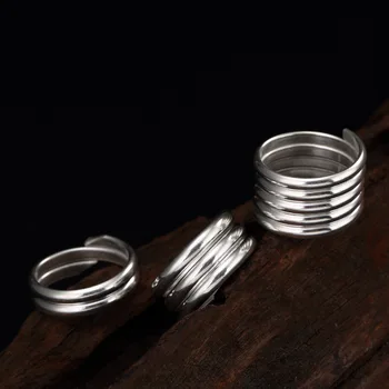 925 Sterling Sølv Ringe for Kvinder Retro Personlighed, Enkelhed 925 Sølv Ringe Multi Turn Justerbar Kvinder Sølv Ring 925