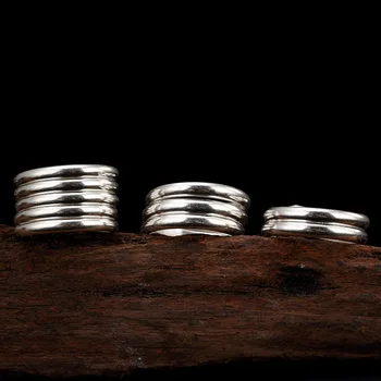 925 Sterling Sølv Ringe for Kvinder Retro Personlighed, Enkelhed 925 Sølv Ringe Multi Turn Justerbar Kvinder Sølv Ring 925