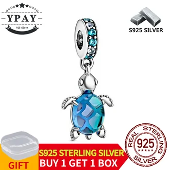 925 Sterling Sølv Skildpadde Perler Charms Passer Oprindelige Pandora Armbånd DIY Smykker til Kvinder Fars Dag Gave
