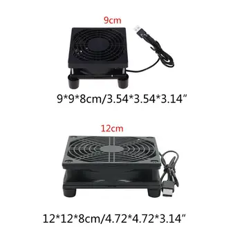 9cm/12cm Ventilator DC 5V USB-Strømforsyning lydsvag Blæser til Router-TV Set-Top Box Køleren Køler