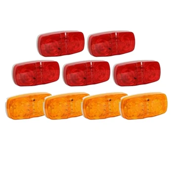 9X Amber+Rød Led Camper Udvendige Lys RV Trailer markeringslys Dobbelt Bullseye Side Fender Lys 10 Dioder Lys