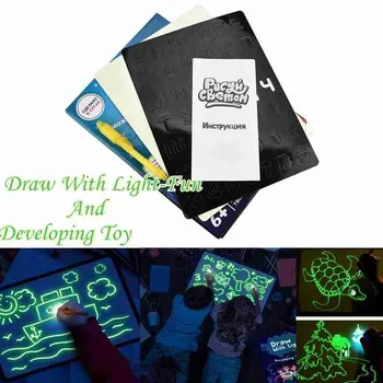 A3 A4 A5 LED Lysende tegnebrættet Graffiti Doodle Tegning Pædagogiske Trække Lys-Sjov Med Pen Legetøj Fluorescerende Tablet J8H1
