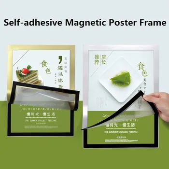 A4 Magnetiske selvklæbende Billede Foto Lomme Rammer for Køleskab Bemærk Tidsplan Holder Dokument Plakat Certifikat Ramme