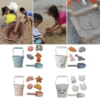 A5YC Sand Legetøj til Børn, Gaver til Stranden/Havet Ledsage Leverer Bærbare Baby Beach Sæt Legetøj Stablet Farverige Æsker