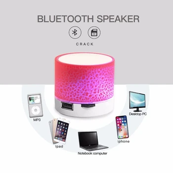 A9 Bluetooth-kompatibel Mini Højttaler Trådløse Højttaler Knæk LED TF USB-Højttalere, Subwoofer MP3 Stereo Lyd musikafspiller
