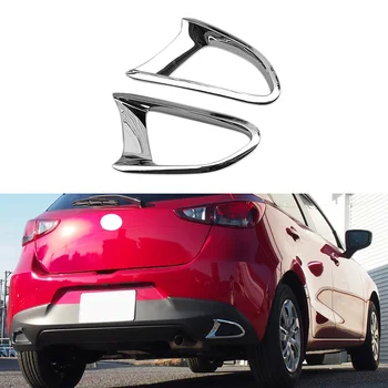 ABS Chrome Bageste Kofanger Tåge Lys Lampe Ramme Dække Trim for Mazda 2 Demio DJ Hatchback-2019