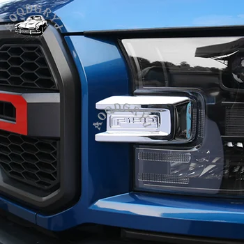 ABS Front kofanger, forlygte trim dækning for Ford F150-2018 Dekorative klistermærker Bil styling 2STK