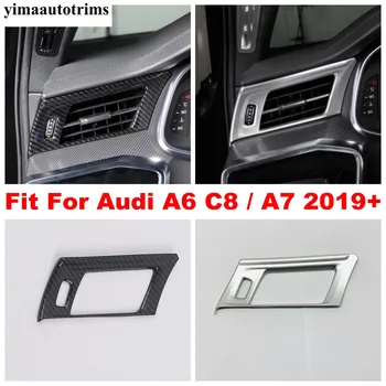 ABS kulfiber Look / Mat Tilbehør, Indretning, Aircondition Vent Outlet Dække Trim For Audi A6 C8 / A7 2019 - 2021