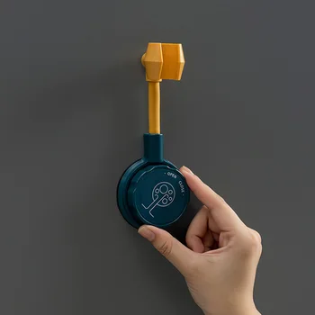 ABS Plast 360 Drejbar Justerbar Punch-Gratis Selvklæbende Dyse Base brusehoved Beslag Badeværelse håndbruser Holder