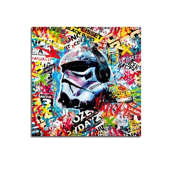 Abstrakt Kunst på væggene Slog Trooper Graffiti Lærred, Plakat og Print Malerier Væg Billeder for at Stue Indretning Cuadros
