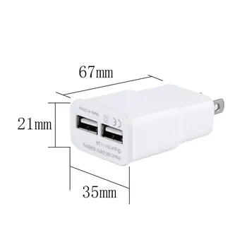 AC Oplader Tablet Strømforsyning 5V 2A to USB 2-Port Rejse Opladning USA Til Mobiltelefoner, PC ' Hvide US /EU Stik