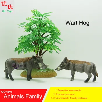 Action Figurer: wart-hog (Phacochoerus africanus) family pack Simulation model Dyr kids legetøj, som børn pædagogiske rekvisitter
