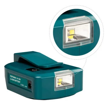Adapter til LED-arbejdslys For Makita 14,4 V/18V Li-on Batteri BL1830 BL1430 Dual USB-Converter med LED Lampe til Makita