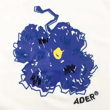 ADER FEJL Bluessom T-shirts til Mænd, Kvinder Blå Logo Trykt Adererror Tee Broderi Toppe Tee harajuku bedste sælger