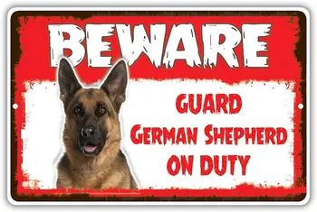 Advarsel Pas på Vagt schæferhund På vagt vejskilt Business Tegn 12X16 Cm Aluminium Metal, Tin Tegn