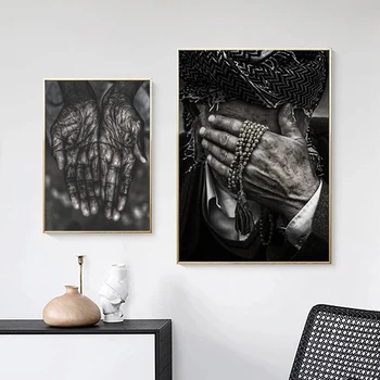 Afrikanske Sort og Hvid Kunst Hænder og Næver Lærred Maleri Plakat Print Væg Kunst Billeder til stuen Home Decor Cuadros