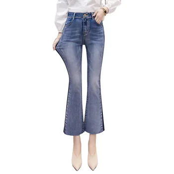 Afslappet Boot Cut Jeans Kvinder Med Høj Talje Flare Jeans Y2k Vintage Streetwear Kæreste Plus Size Bukser Mødre Og Lækre Denim Bukser 30