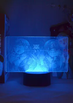Akryl 3D-Billede Lampe LED Nightlight Børn Animationsfilm DARLING I FRANXX bordlampe med Fjernbetjening