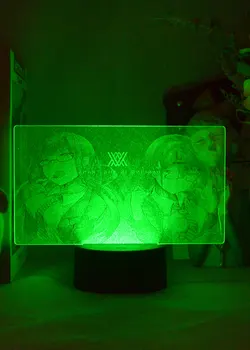 Akryl 3D-Billede Lampe LED Nightlight Børn Animationsfilm DARLING I FRANXX bordlampe med Fjernbetjening