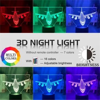 Akryl 3d-Illusion Led Nat Lys Fly Model Nightlight Gave til Børnene Barnets Soveværelse Dekoration, Farverige 3d-Lampe Sengen