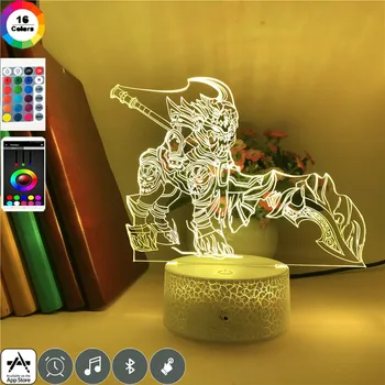 Akryl 3D Nat Sensor Lys LED Atmosfære bordlampe League of Legends Børn Gave Sengen Fødselsdag Dekoration Nightlight