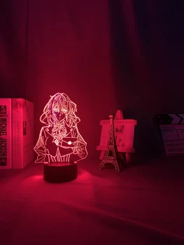 Akryl Led Nat Lys Lampe Animationsfilm Violet Evergarden til Soveværelse Dekorative Værelses Nightlight Fødselsdag Gave 3d Bord Lys Manga