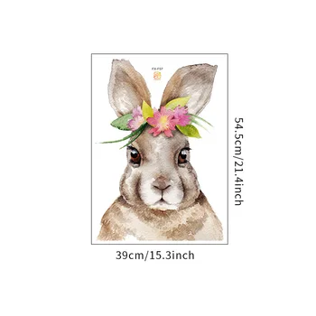 Akvarel Garland Briller Kaniner Wall Stickers til børneværelset Stue Kreative Dyr Bunny Decals Hjem Dekoration