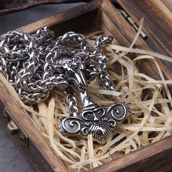 Aldrig Fade thor hammer Nodic Vikingernes Runer Halskæde mjølner Viking Valknut Oprindelige Amulet-Kæden er man part smykker
