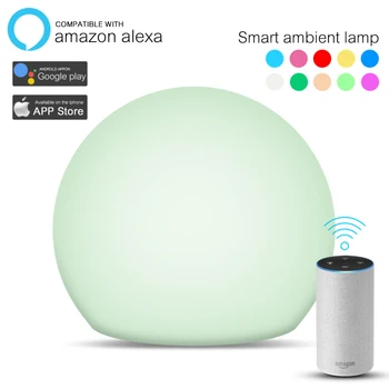 Alexa, Google Assistent Tuya WiFi Smart Lys Stemme Varme Omgivende bordlampe DJ Musik, Rytme Belysning Bærbar Lampe Til Kid Gave