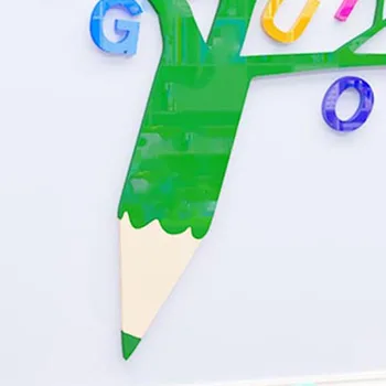 Alfabet Træ Vægoverføringsbilleder For Baby Værelse Børnehave Klassen Vandtæt Mærkat Kreative Farverige Engelske Træ, Glas Dør Mura