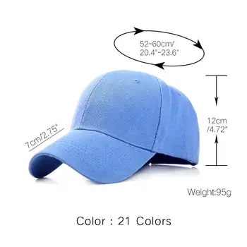Almindelig Ensfarvet Baseball Caps 22 Flerfarvet Mænd Kvinder Visir Hat Justerbar Nylon Fastener Tape Casual Sports Hatte Engros